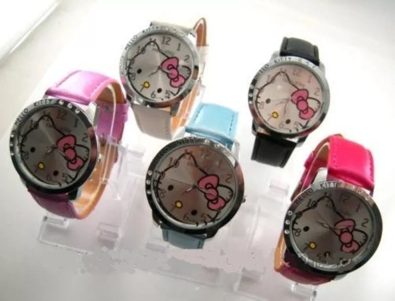 Часы Hello Kitty для маленьких принцесс! кварцевые с инкрустацией 4